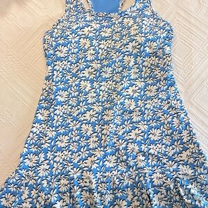 LILLY PULITZER Upf 50+ Luxletic Ace Active Dress S Lunar Blue Palm Beach blue/wt
